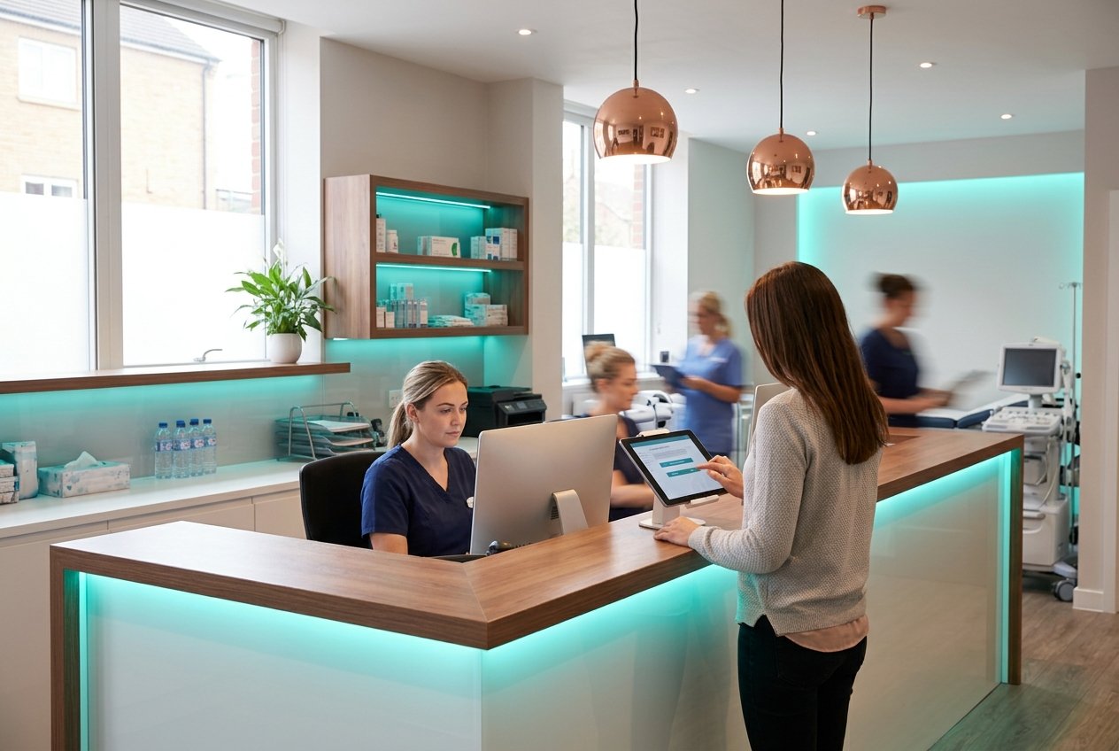Healthcare clinic reception desk